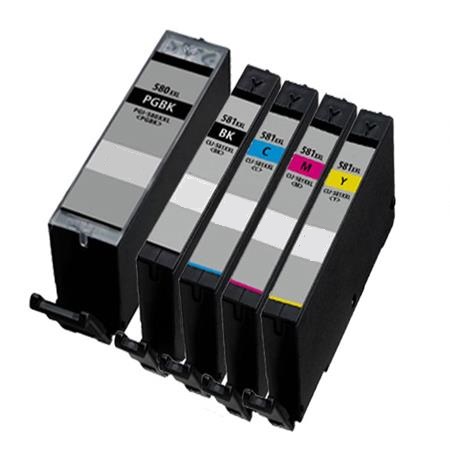 Compatible Canon PGI-580PGBKXXL / CLI-581BK/C/M/Y XXL set of 5 Ink Cartridges